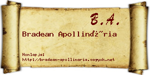 Bradean Apollinária névjegykártya